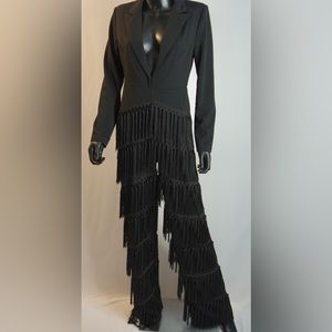 Black Fringe Bottom Jumpsuit